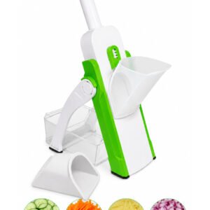 SAGEWARE Vegetable Chopper for Kitchen Use with Container | 5 Blade Manual Vegetable Cutter & Slicer | Push Chopper for Onion, Potato, Tomato, Carrot | Vegetable Cutter Tool for Kitchen