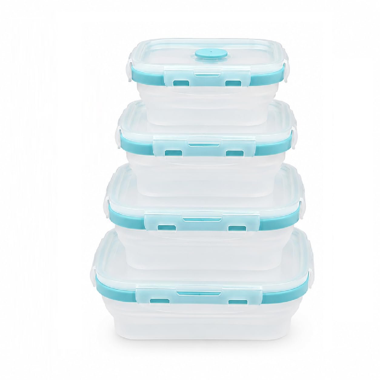 Sageware Silicone Lunch Box, Office Lunch Box, Leak Proof Lunch Box,Kids Lunch Box,Tiffin 4 Containers Lunch Box Blue(600ml, 800ml, 1200ml, 1600ml)