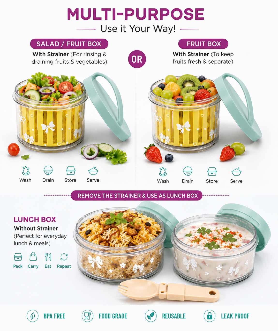 Sageware Yellow Salad Box - Image 2