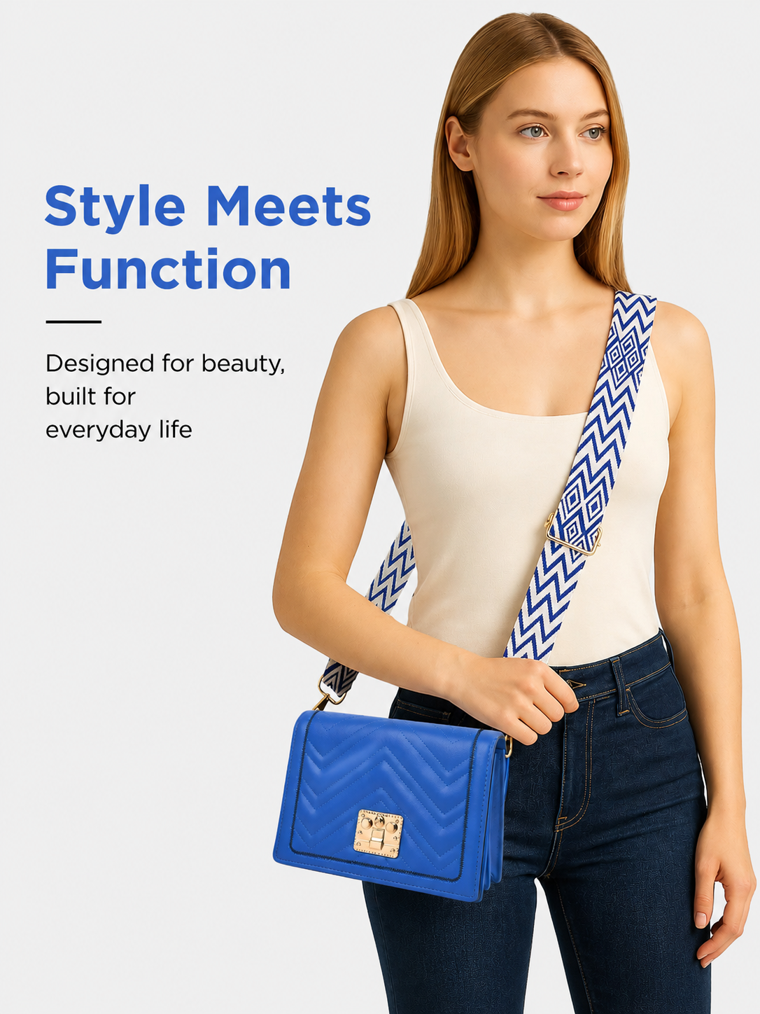 Cobalt Chevron Crossbody - Image 7
