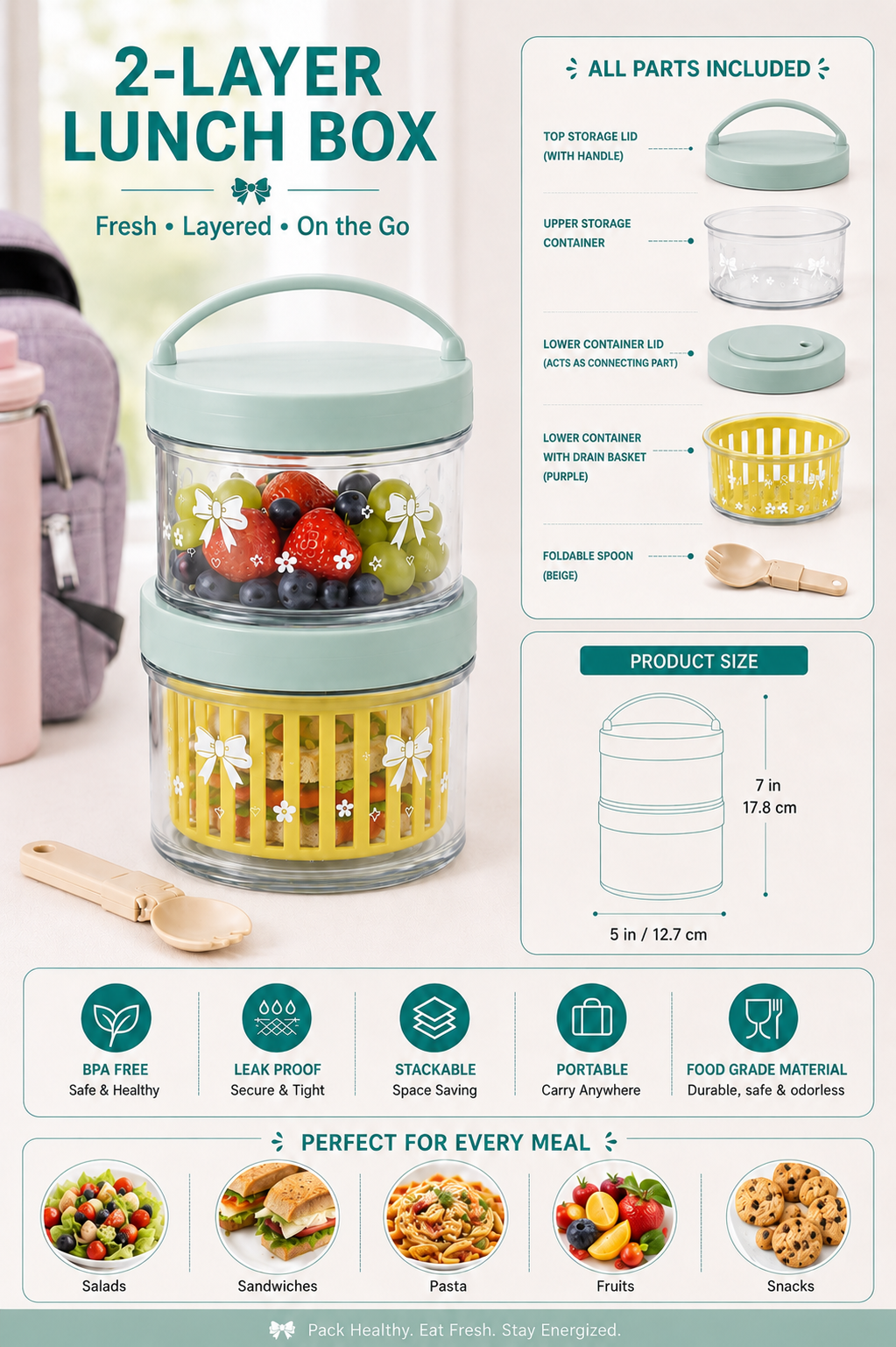 Sageware Yellow Salad Box - Image 3