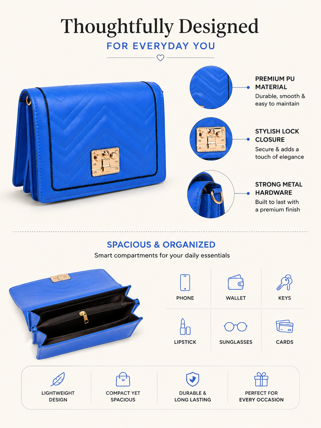 Cobalt Chevron Crossbody - Image 5