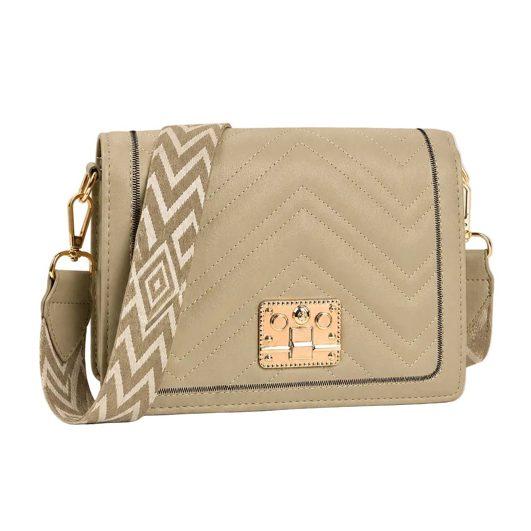 Ash Grey Chevron Crossbody