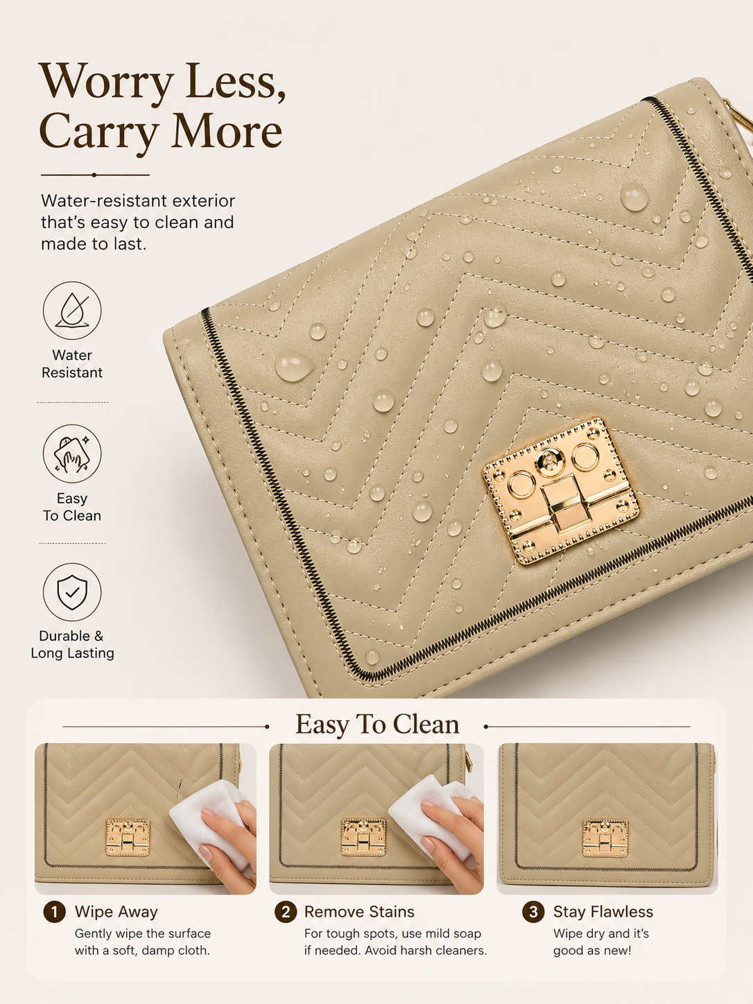 Ash Grey Chevron Crossbody - Image 4