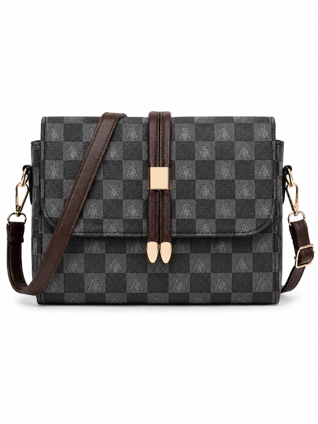 Charcoal & Check crossbag - Image 2