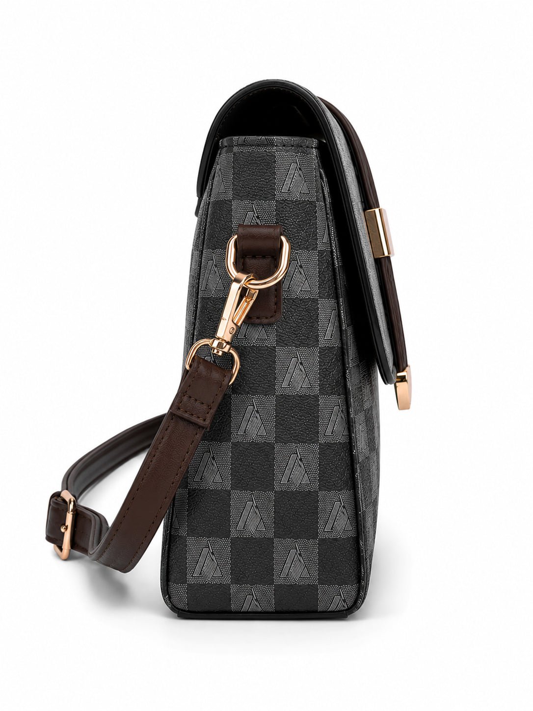 Charcoal & Check crossbag - Image 3