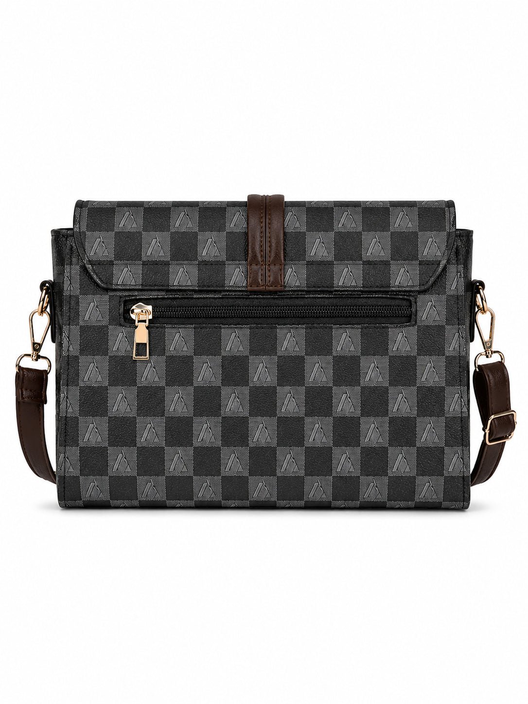 Charcoal & Check crossbag - Image 4