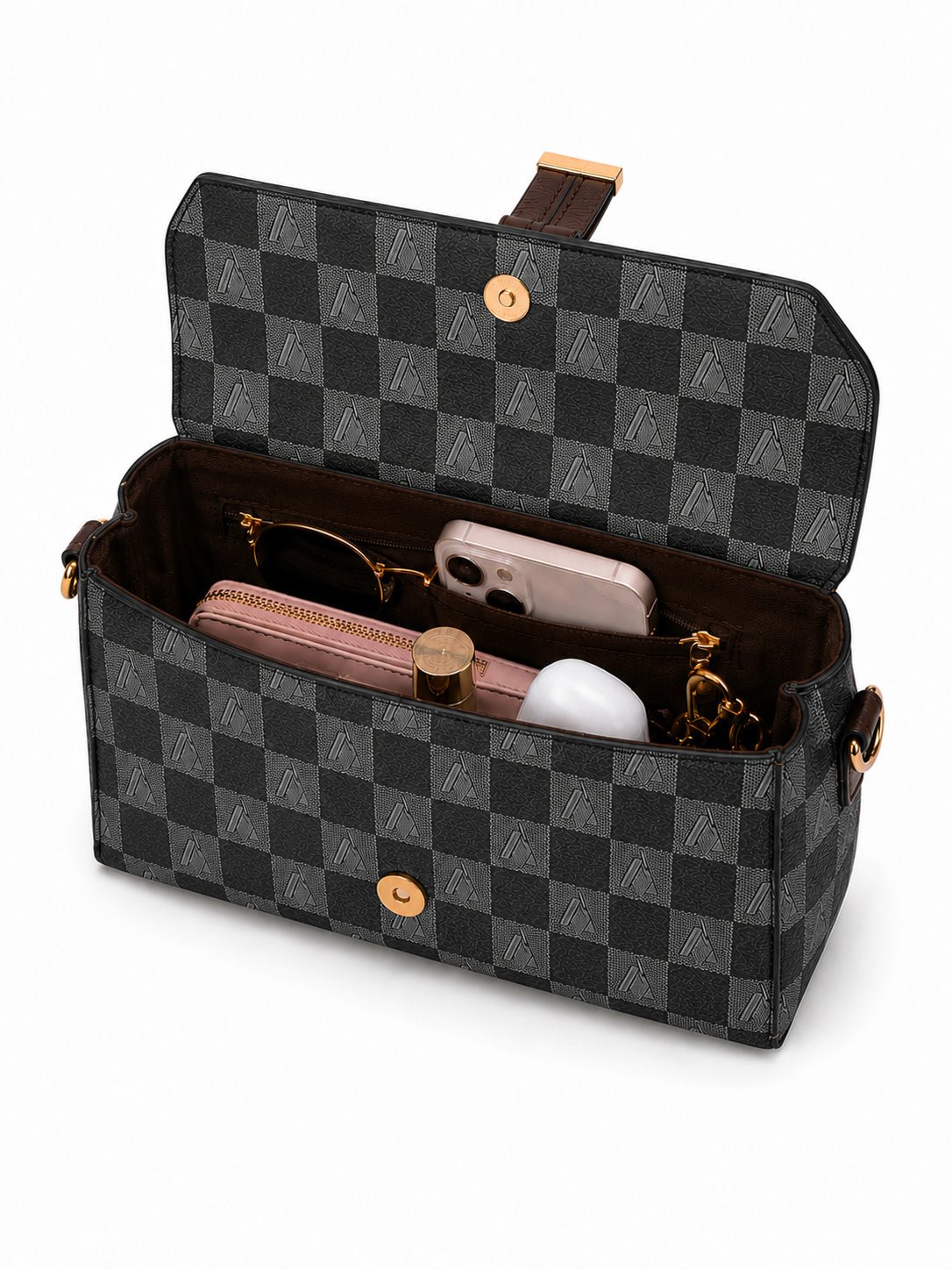 Charcoal & Check crossbag - Image 5