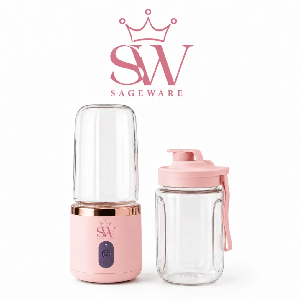 Portable USB Rechargeable Blender Bottle for Smoothies & Juices | Mini Mixer Grinder with Travel Bottle | Fruit Juicer for Gym, Office & Travel |