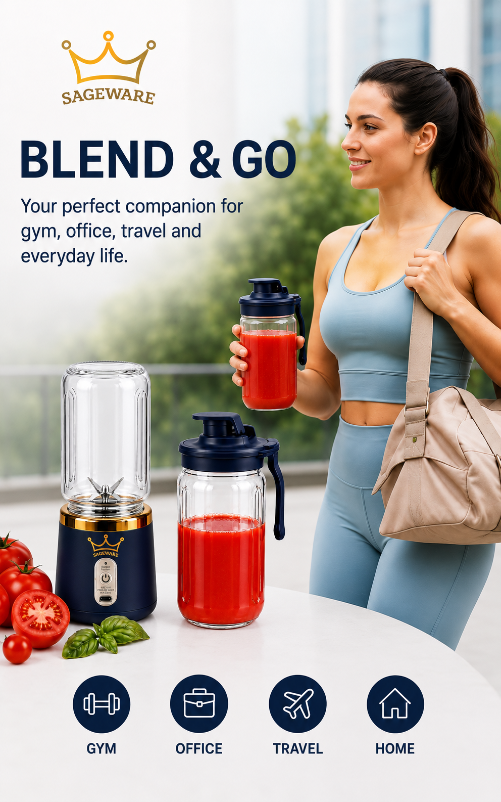USB Rechargeable Personal Blender Bottle | Portable Mixer Grinder for Smoothies, Juices & Protein Shakes - Image 4