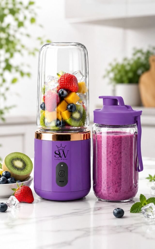 Portable Fruit Juicer Blender Bottle | Mini Smoothie Maker with USB Charging for Home, Gym & Travel