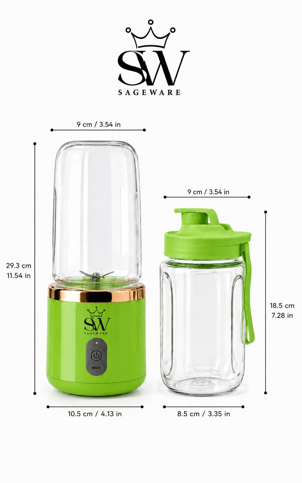 Mini Portable Blender for Smoothies & Shakes | USB Rechargeable Fruit Juicer Bottle with Travel Cup - Image 2