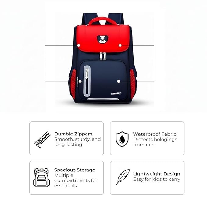 Stylish School Backpack for Kids | Durable Water Resistant Bag with Multiple Compartments - Image 2
