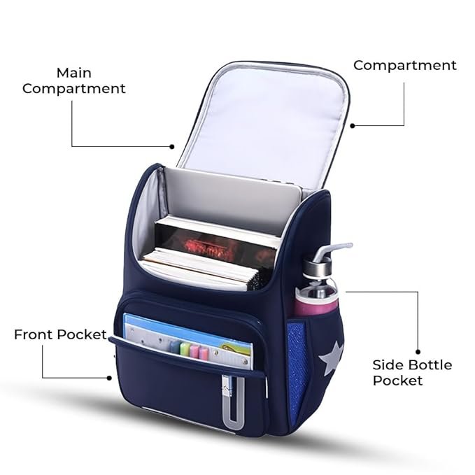 Junior School Backpack for Kids | Spacious Lightweight Bag with Adjustable Shoulder Straps - Image 5