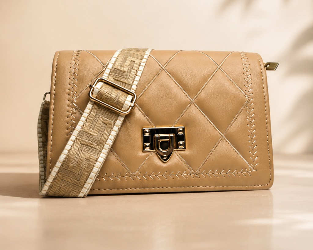 Designer Quilted Sling Bag for Women | Elegant Side Purse with Chain Strap
