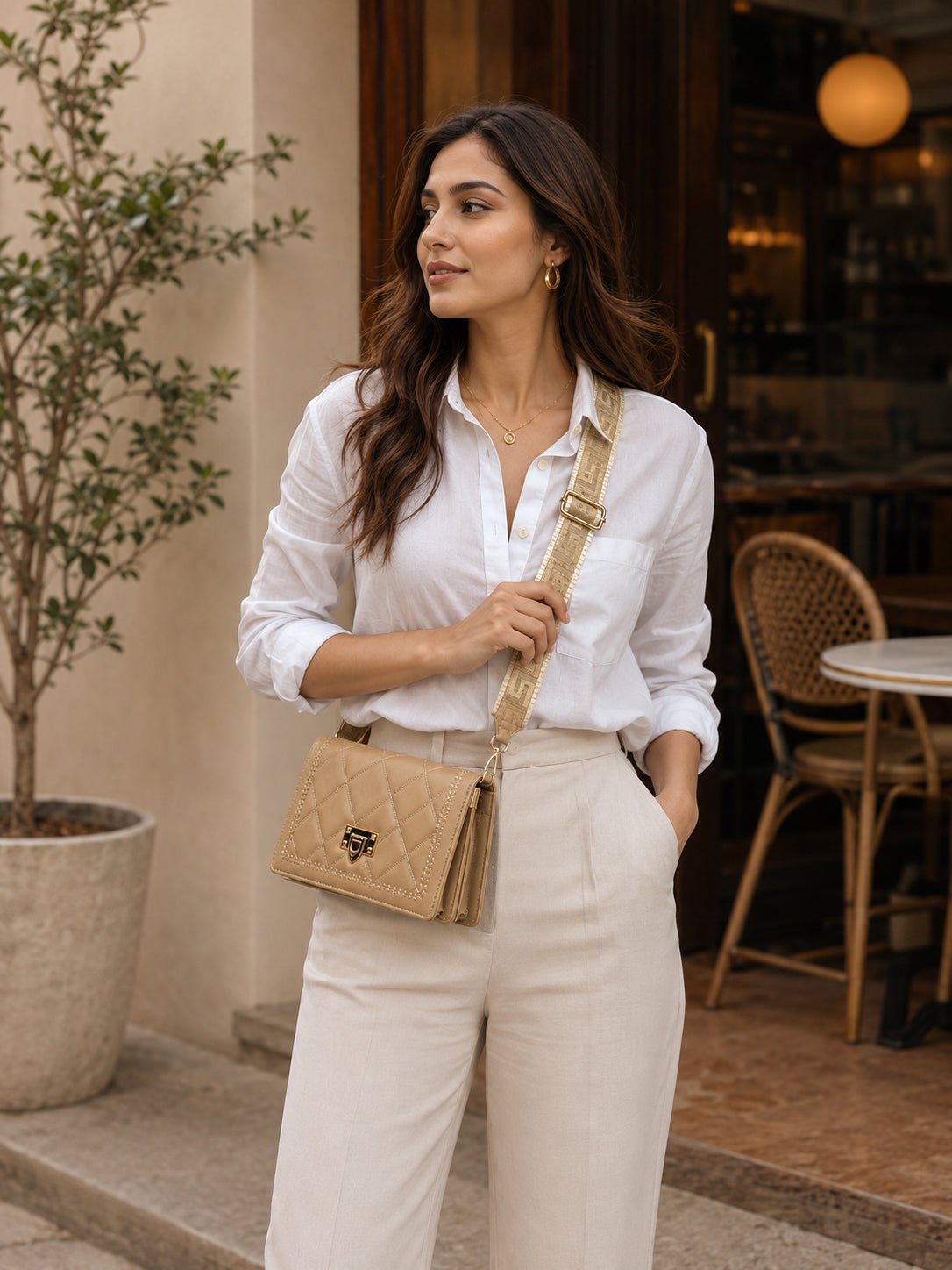 Designer Quilted Sling Bag for Women | Elegant Side Purse with Chain Strap - Image 3