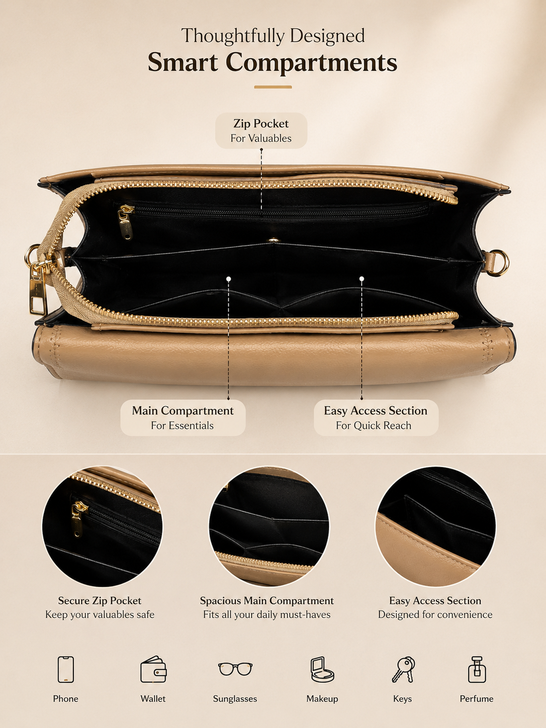 Designer Quilted Sling Bag for Women | Elegant Side Purse with Chain Strap - Image 8