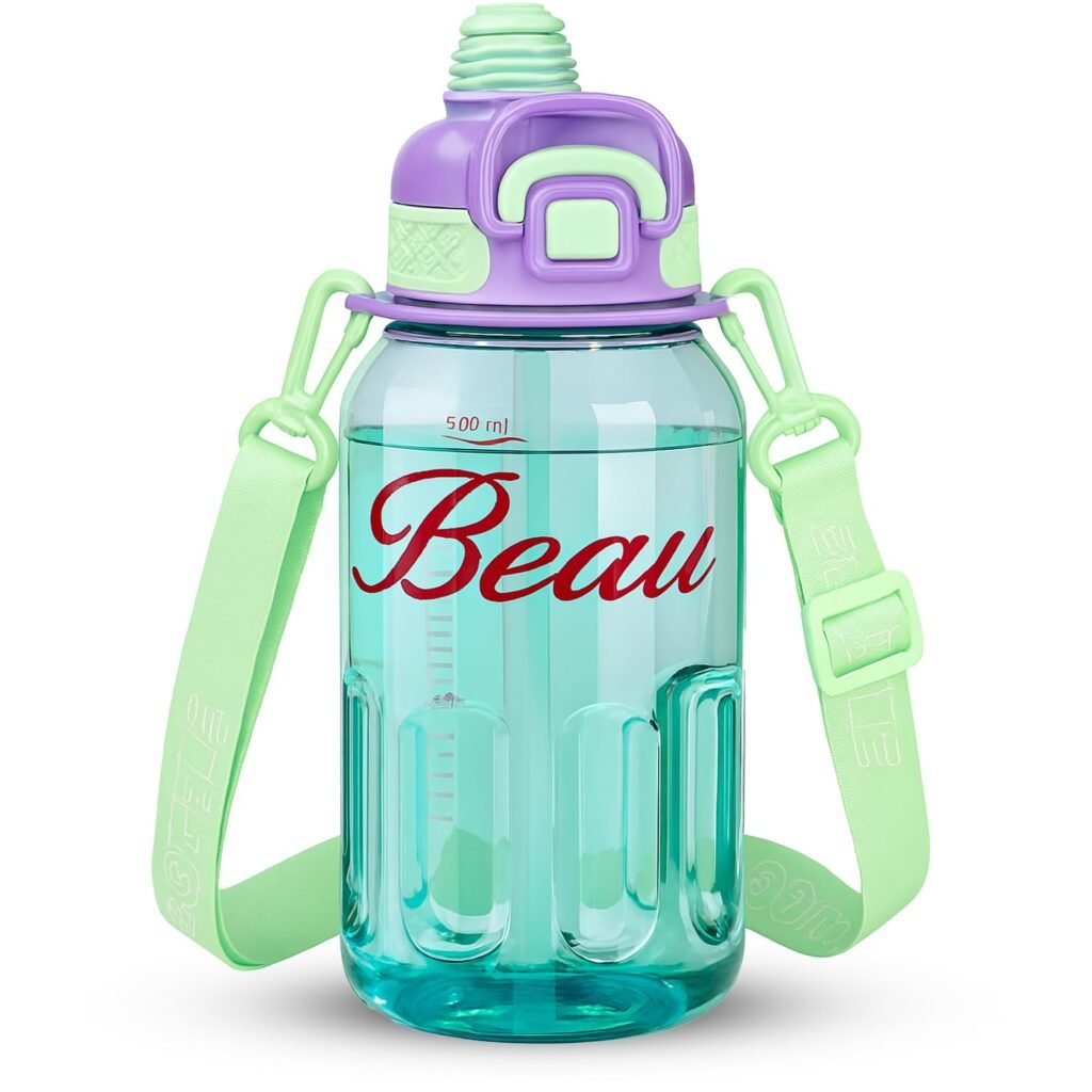 SAGEWARE 1500ml Leakproof Water Bottle with Straw & Strap – Purple