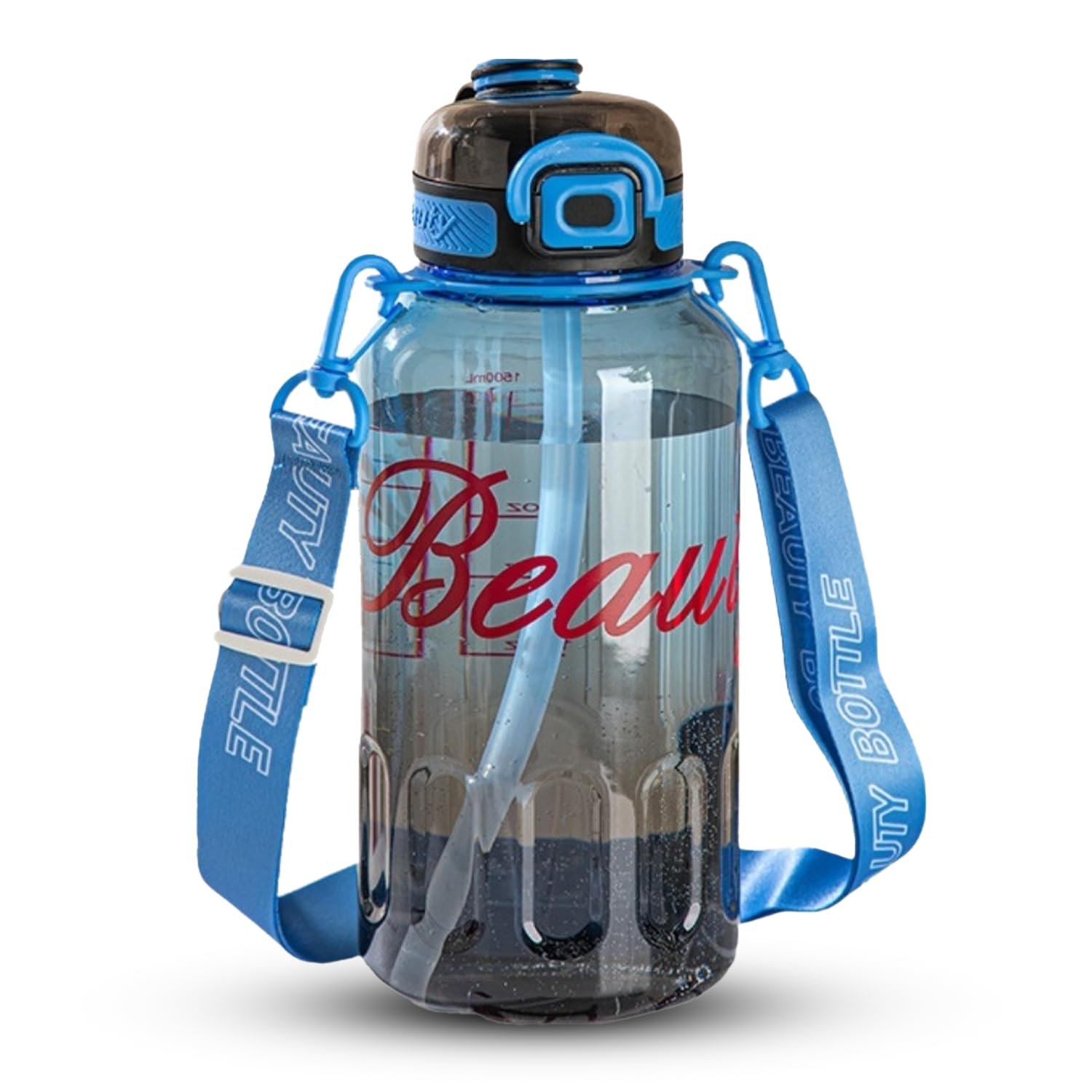 SAGEWARE 1500ml Leakproof Water Bottle with Straw & Strap – Blue