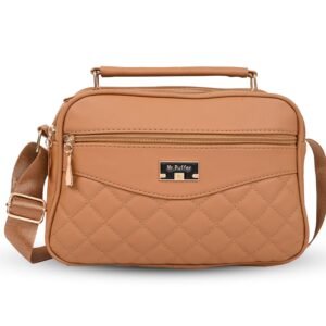 SAGEWARE Quilted Multi-Pocket Sling Bag for Women β Brown