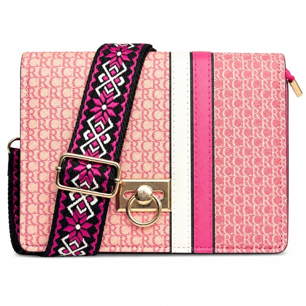 SAGEWARE Chevron Quilted Sling Bag for Women – Pink