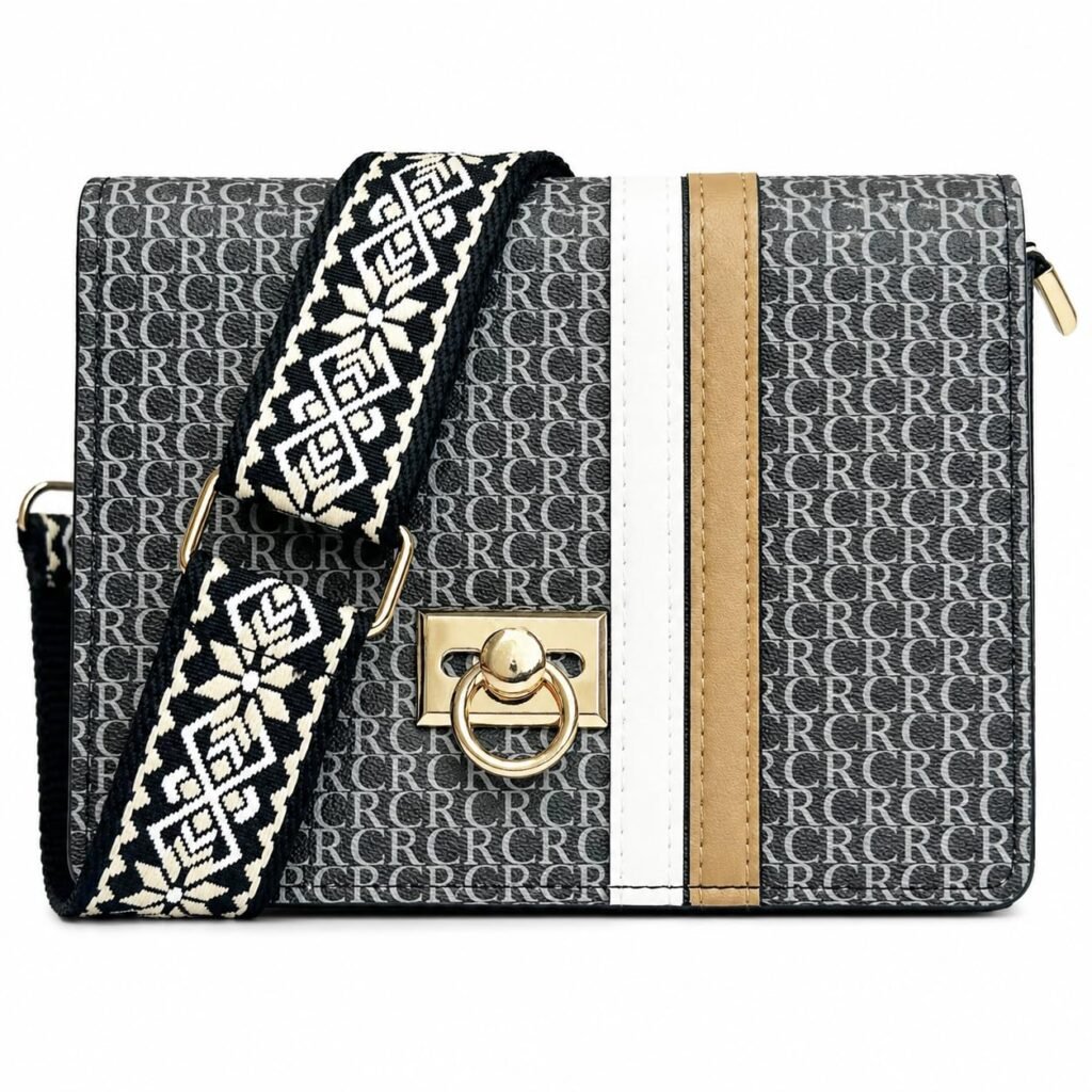 SAGEWARE Chevron Quilted Sling Bag for Women – Black
